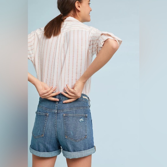 Anthropologie Pilcro Mid-Rise Slim Boyfriend Denim Shorts Sz 31 - Picture 3 of 14
